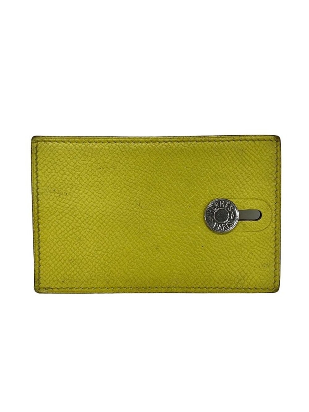 Hermes Card Case Diabolo Yellow Silver